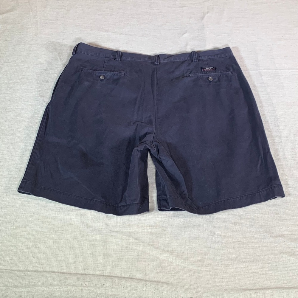 Polo Ralph Lauren Tyler Short Mens 40 Navy Blue Pleated Chino Cotton Shorts‎ - Picture 3 of 10